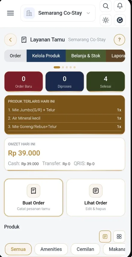 Layar Layanan Tamu