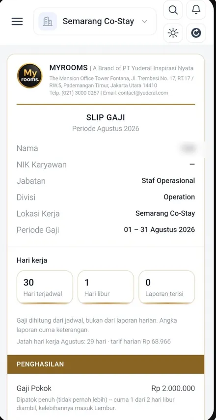 Layar Slip Gaji